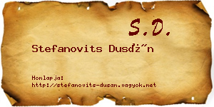Stefanovits Dusán névjegykártya
